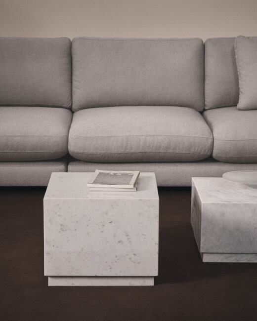 Kave Home Sorein witte bijzettafel van marmer 40 x 40 cm