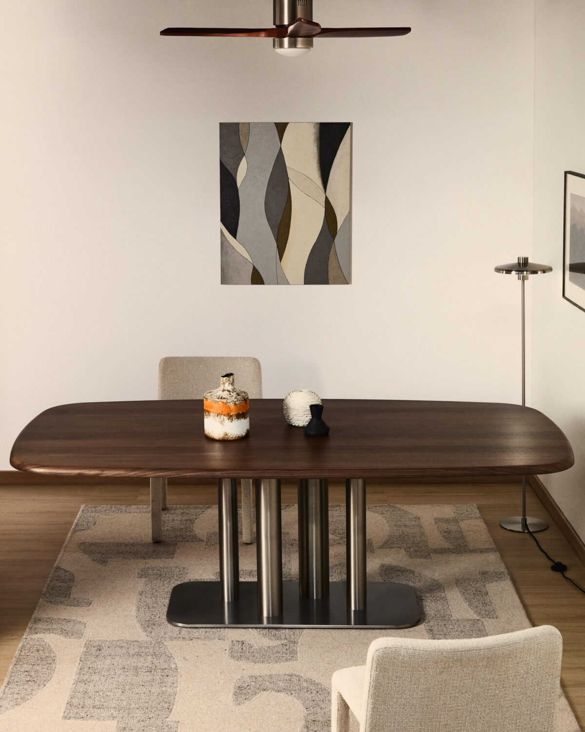 Kave Home Marvilo abstract canvas grijs en mosterdgeel 80 x 100 cm - Afbeelding 2