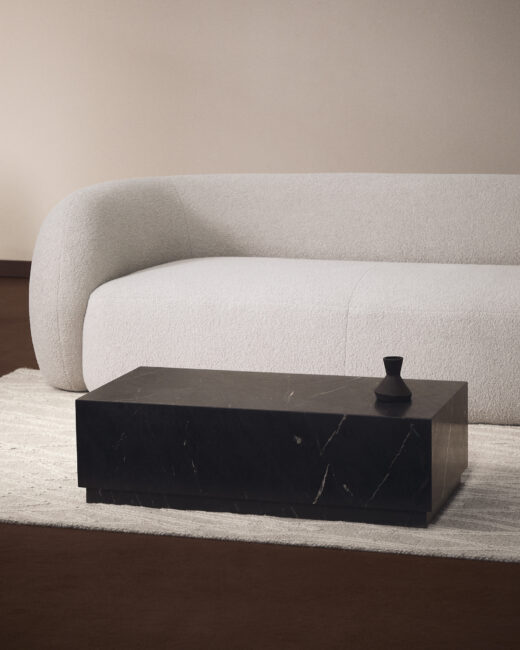 Kave Home Sorein salontafel van zwart marmer 100 x 50 cm