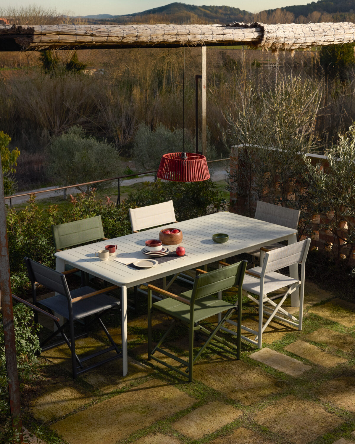 Kave Home Brela uitschuifbare tafel van aluminium in naturelkleur 205(287) x 100 cm - Afbeelding 2