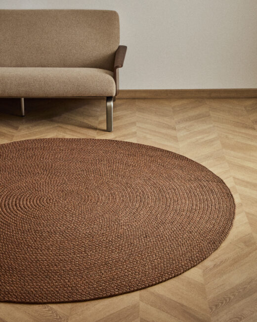 Kave Home Vloerkleed Despas van synthetische vezels terracotta Ø200 cm