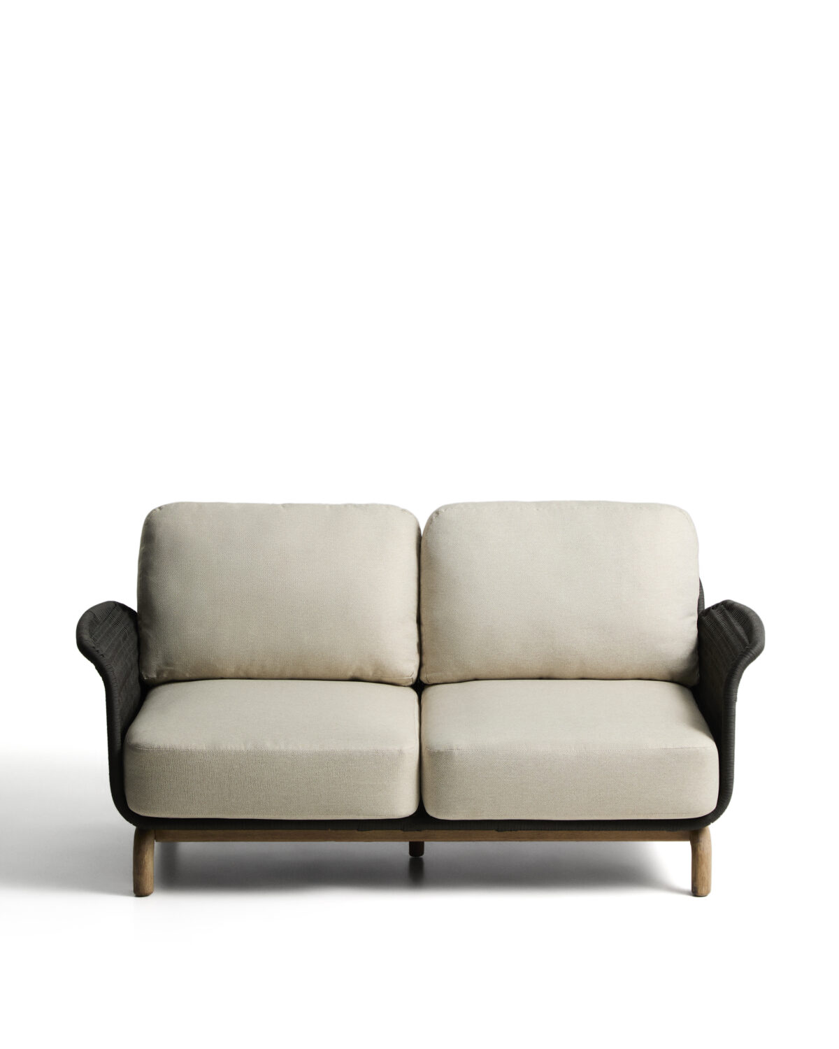 Kave Home Alipa 2-zitsbank van massief acaciahout en donkergrijs touw 165 cm FSC 100%