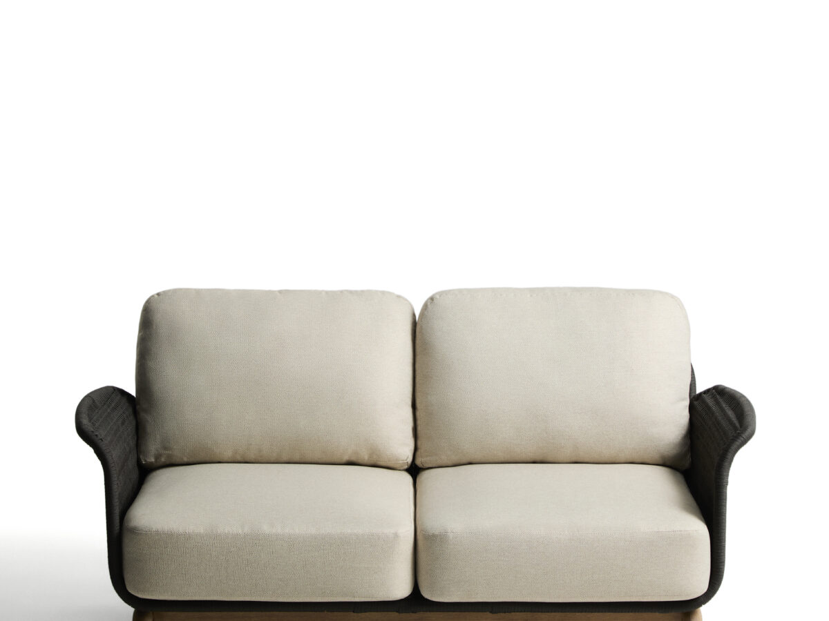 Kave Home Alipa 2-zitsbank van massief acaciahout en donkergrijs touw 165 cm FSC 100%