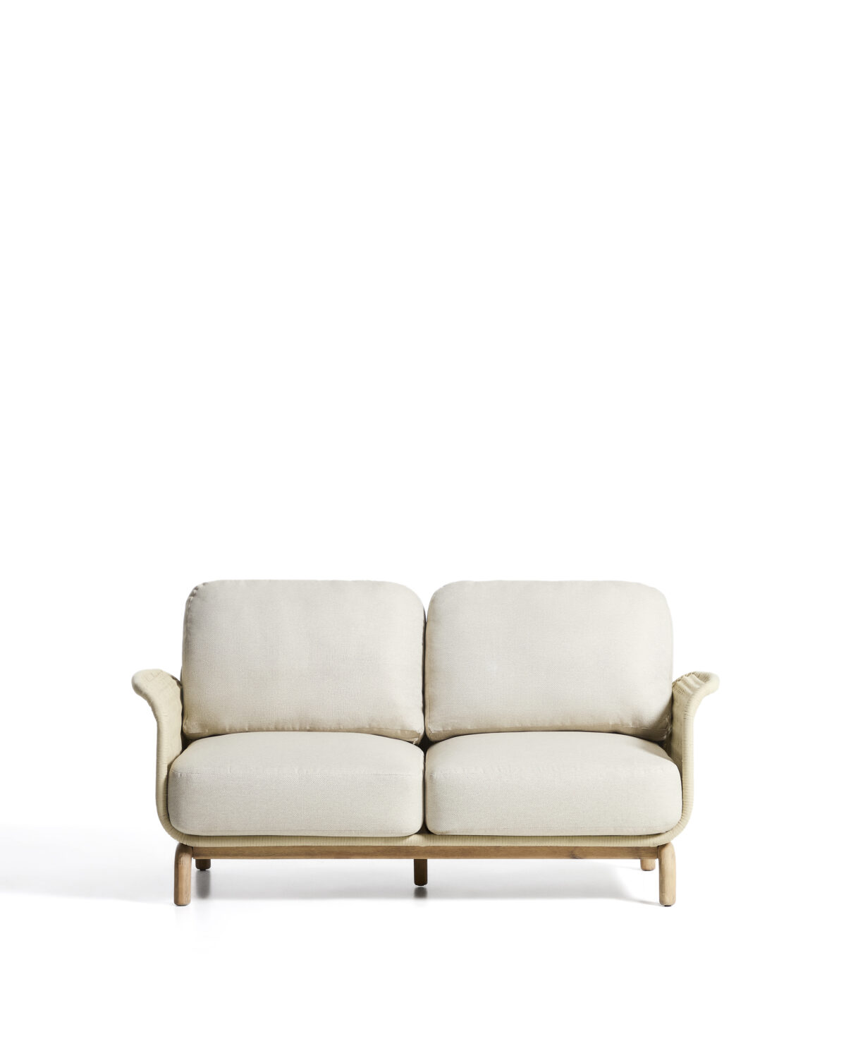 Kave Home Alipa 2-zitsbank van massief acaciahout en ecru touw 165 cm FSC 100%