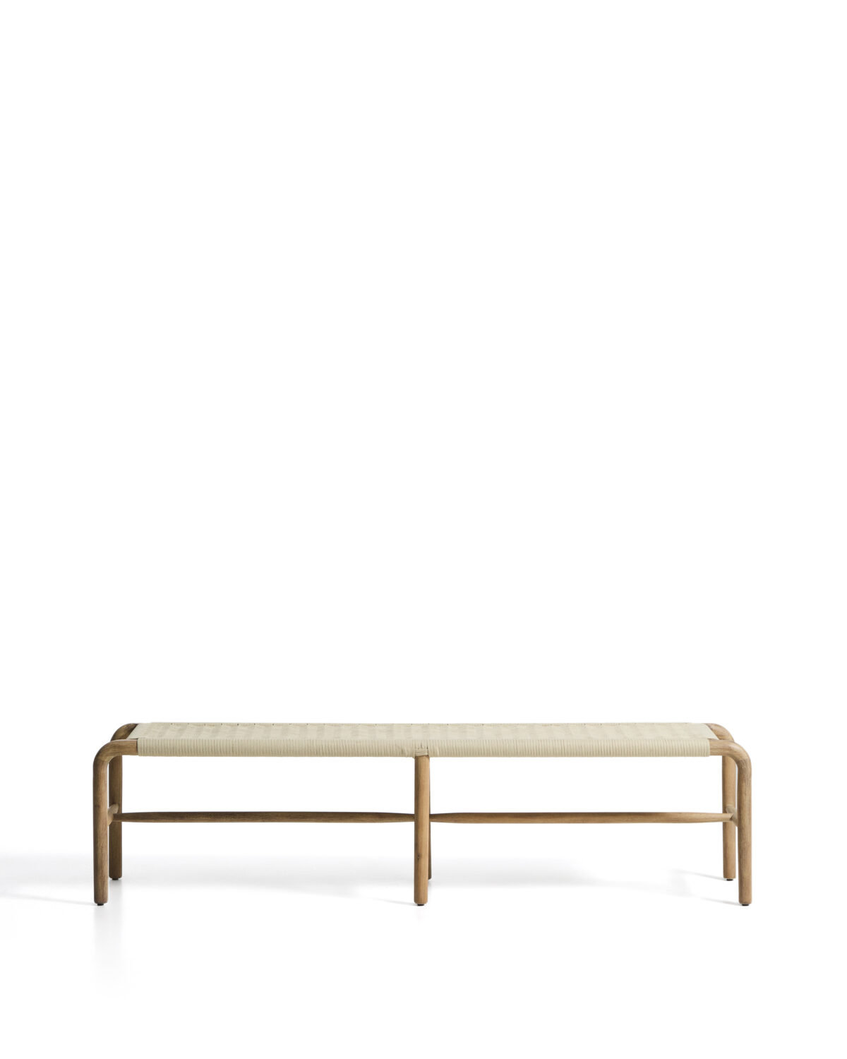 Kave Home Alipa bank van massief acaciahout en ecru touw 180 cm FSC 100%