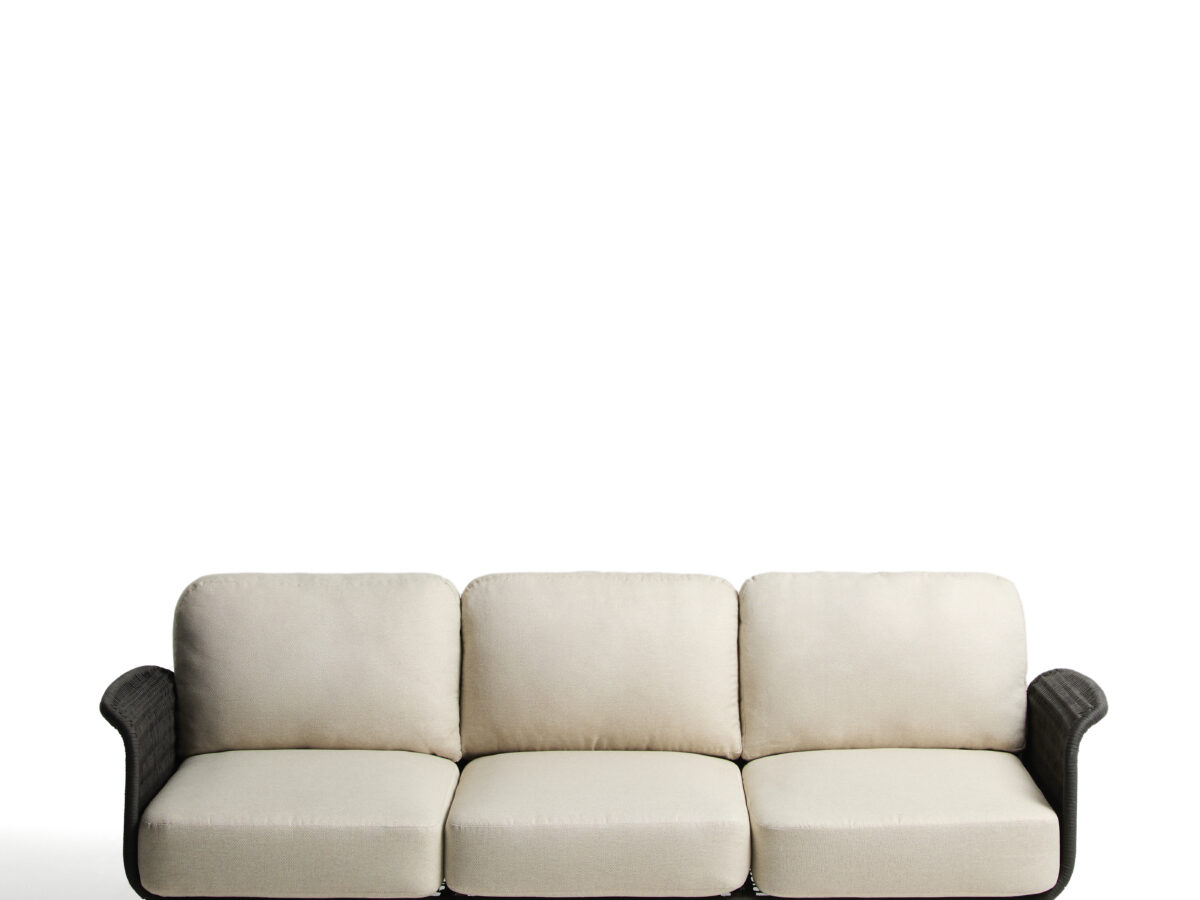 Kave Home Alipa 3-zitsbank van massief acaciahout en donkergrijs touw 235 cm FSC 100%