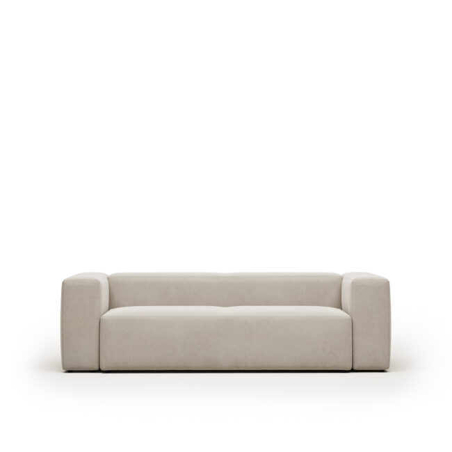 Kave Home Blok 3-zitsbank in beige chenille 240 cm FSC Mix Credit