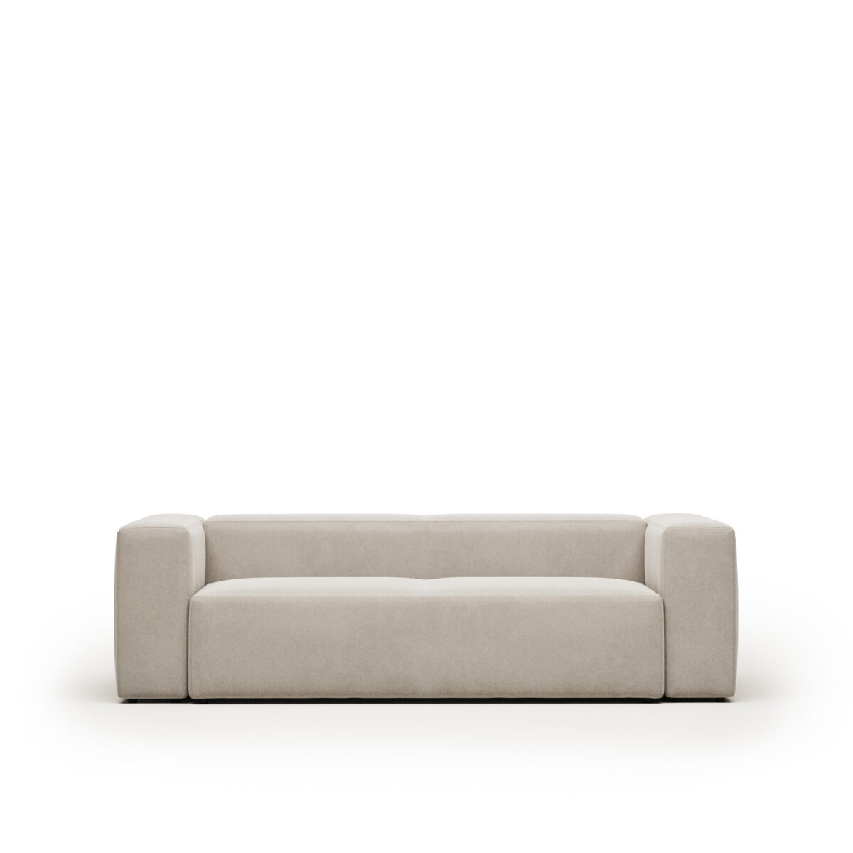 Kave Home Blok 3-zitsbank in beige chenille 240 cm FSC Mix Credit - Afbeelding 4