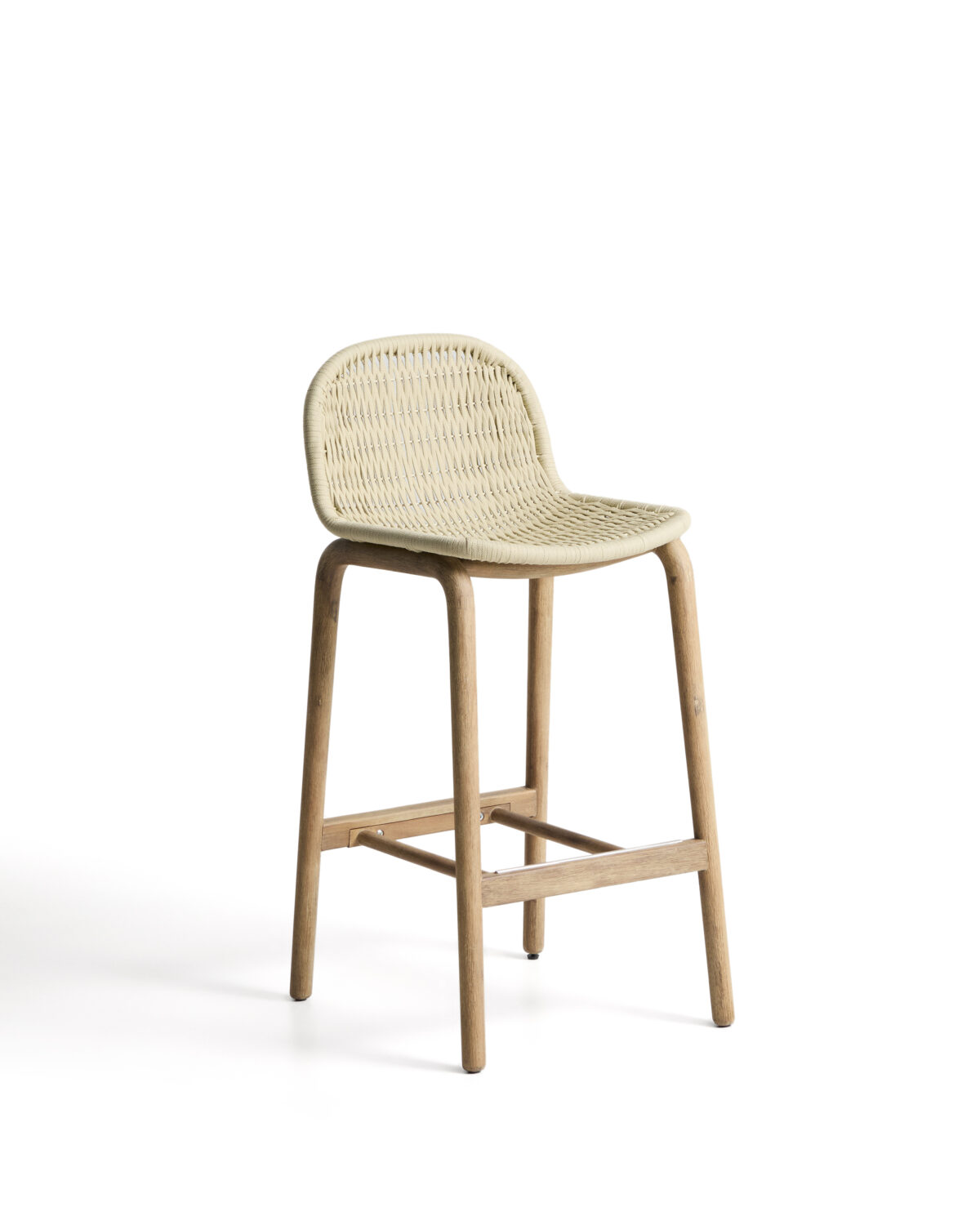 Kave Home Alipa kruk van massief acaciahout en ecru touw 75 cm FSC 100% - Afbeelding 5