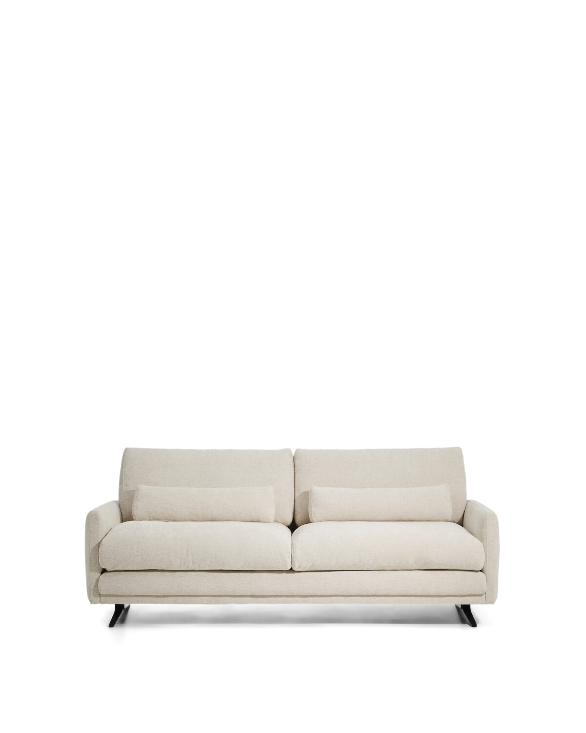 Kave Home Veliro 2-zitsbank in beige chenille met stalen poten in zwarte afwerking 210 cm FSC Mix Credit - Afbeelding 35