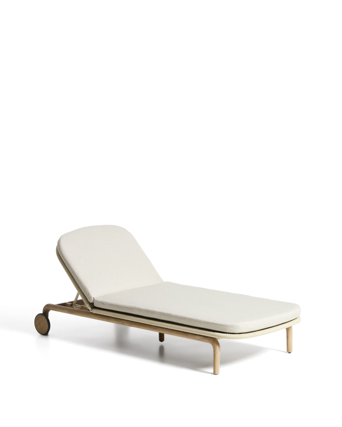 Kave Home Alipa ligstoel van massief acaciahout en ecru touw FSC 100%