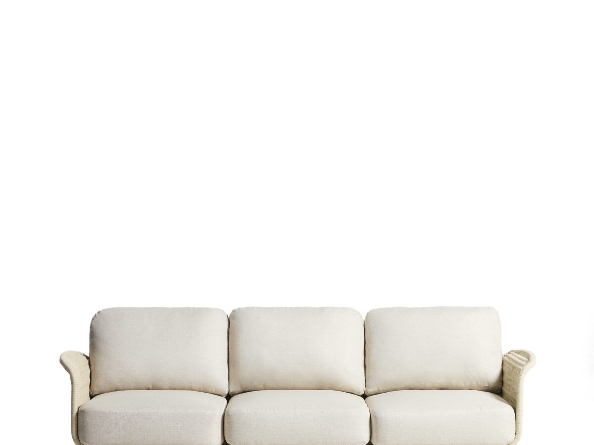 Kave Home Alipa 3-zitsbank van massief acaciahout en ecru touw 235 cm FSC 100%