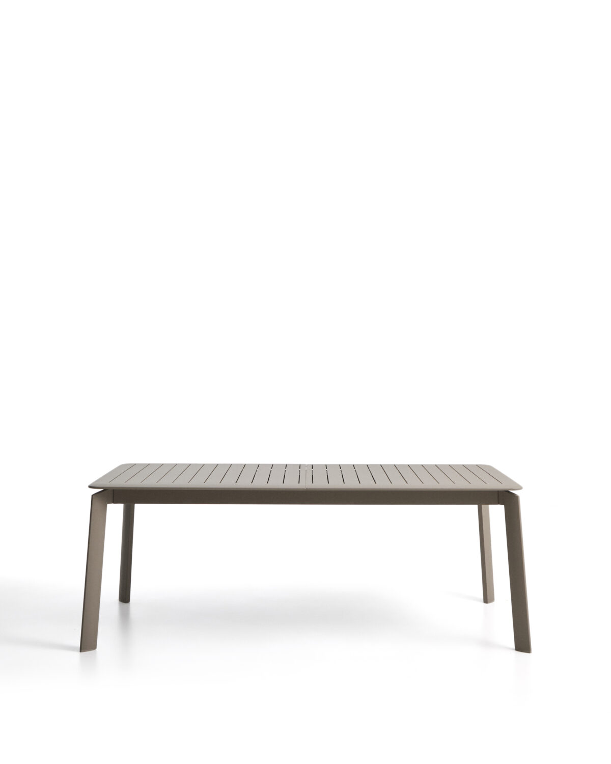 Kave Home Brela uitschuifbare tafel van taupe aluminium 205(287) x 100 cm