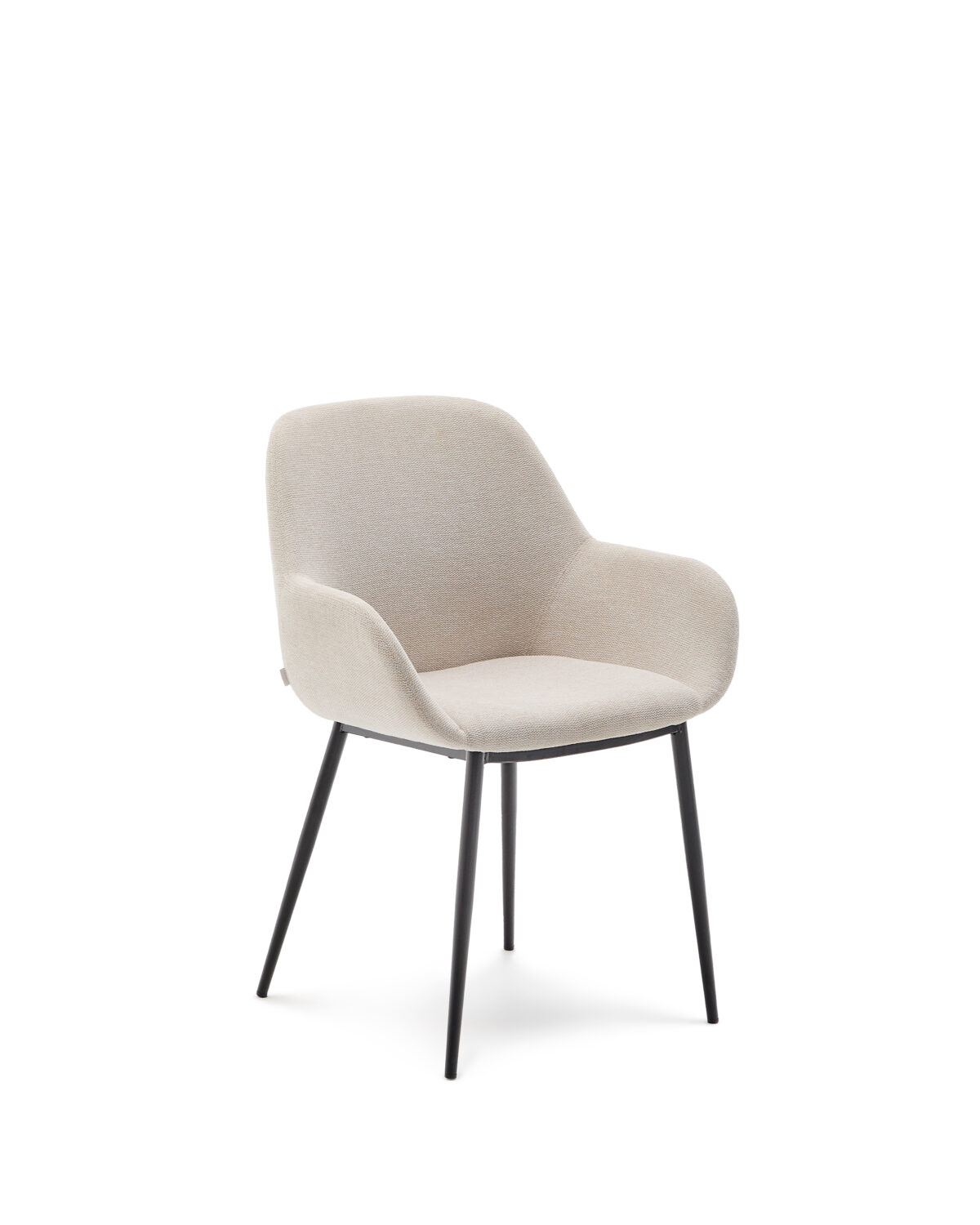 Kave Home Konna stoel beige met stalen poten in zwart gelakte afwerking - Afbeelding 2