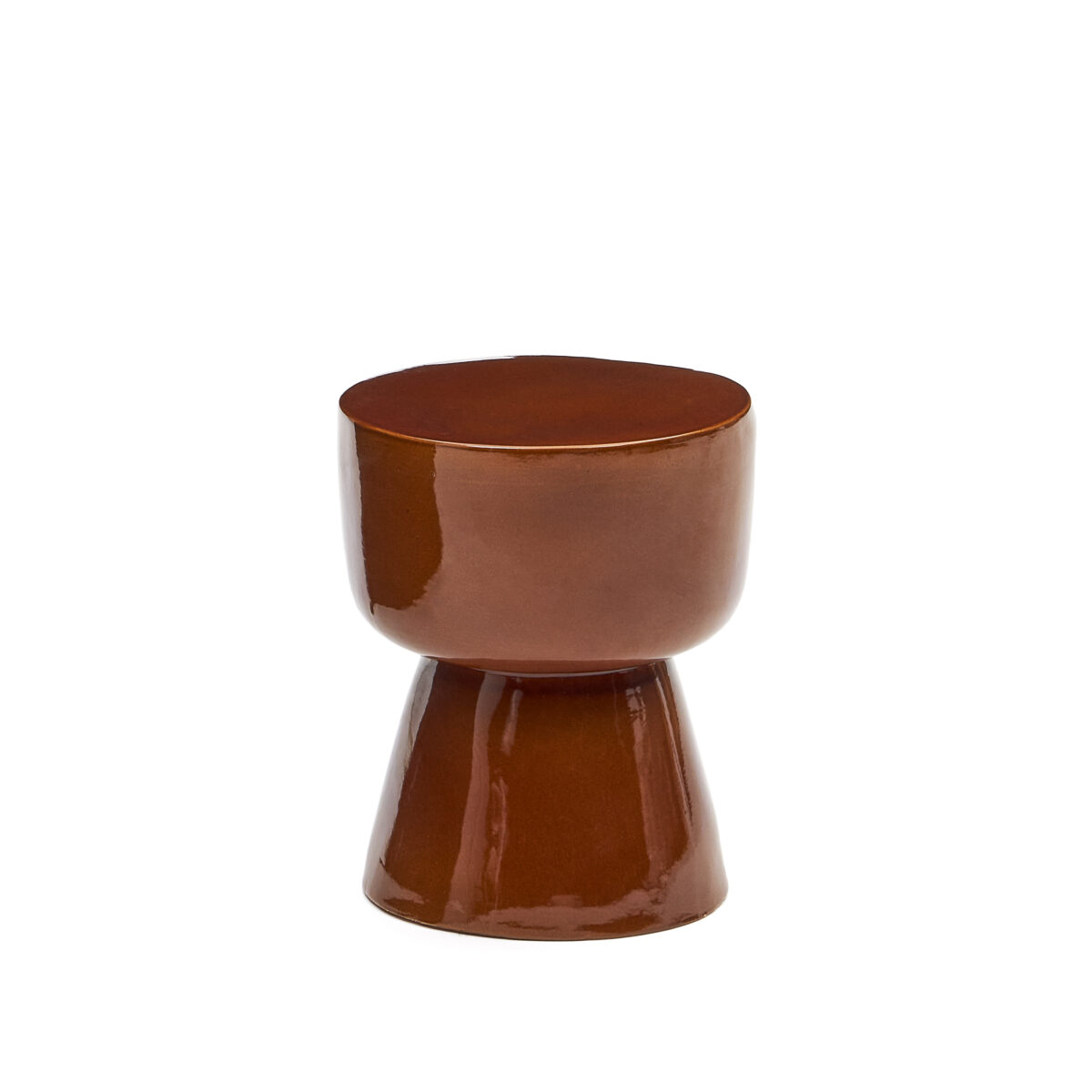 Kave Home Mesquida outdoor bijzettafel van keramiek met geglazuurde afwerking in terracotta Ø 36 cm - Afbeelding 6