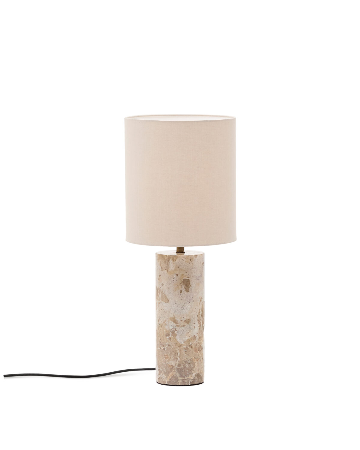 Kave Home Raze tafellamp in beige marmer met een beige linnen kap - Afbeelding 4