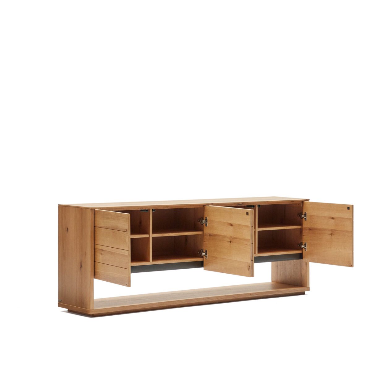 Kave Home Alguema dressoir 4 deuren in eiken fineer met natuurlijke afwerking 200 x 74 cm - Afbeelding 9