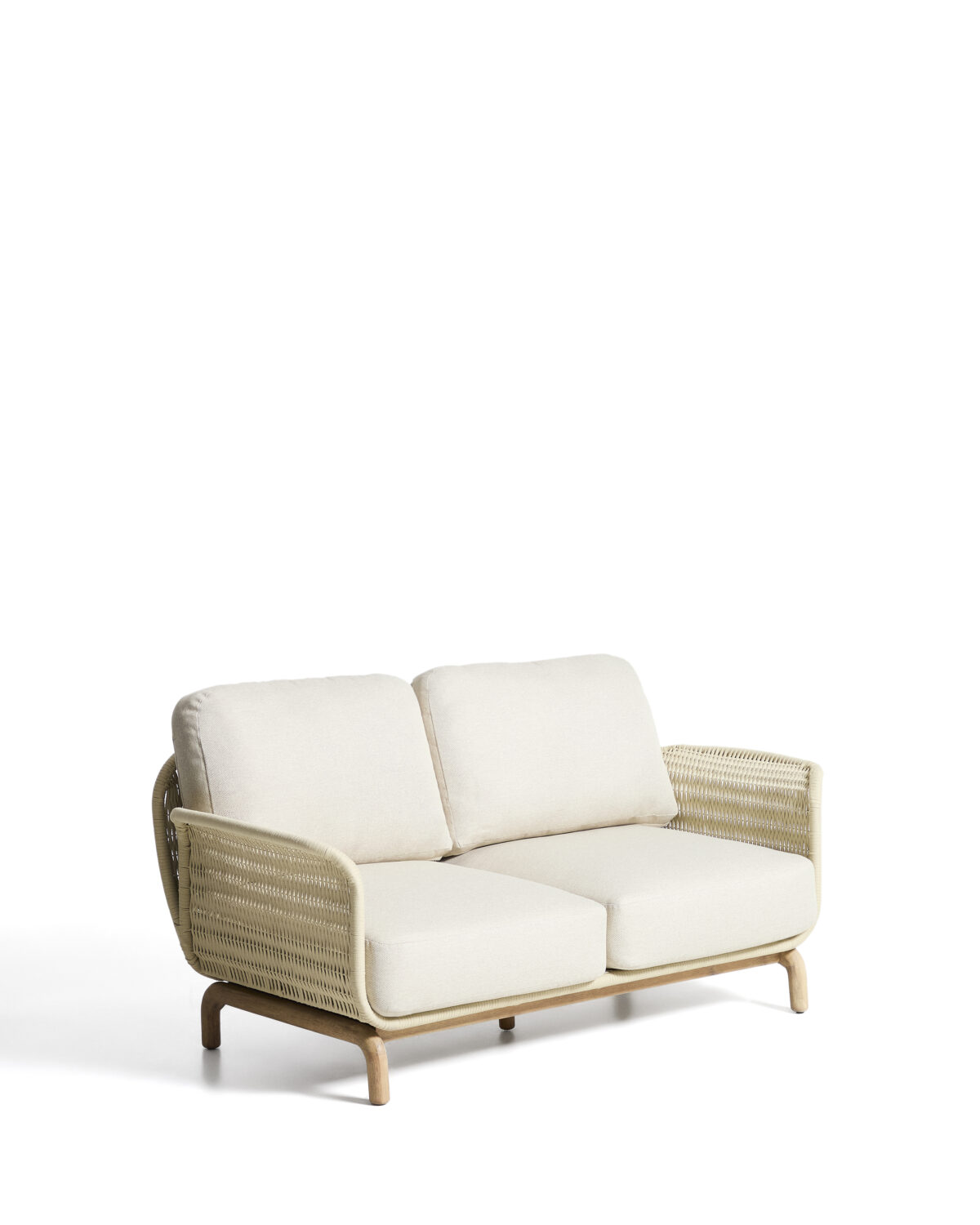 Kave Home Alipa 2-zitsbank van massief acaciahout en ecru touw 165 cm FSC 100% - Afbeelding 6