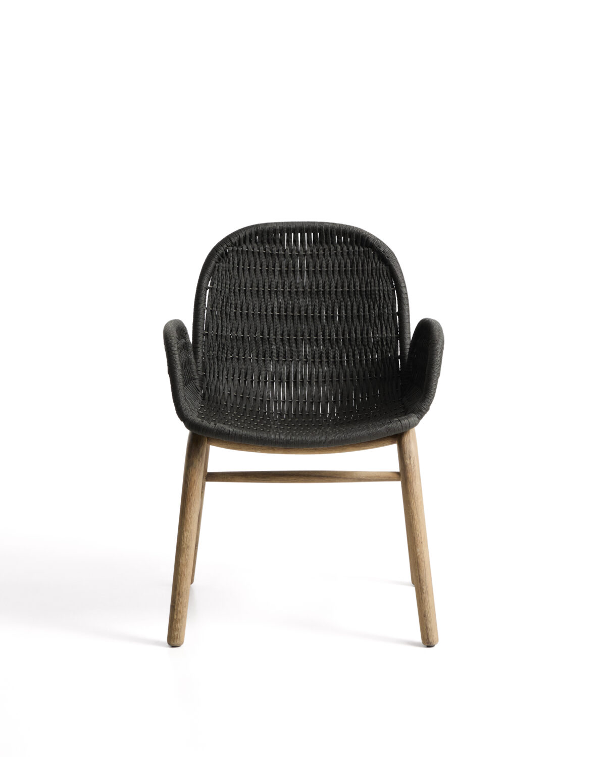 Kave Home Alipa stoel met armleuningen van massief acaciahout en donkergrijs touw FSC 100% - Afbeelding 7