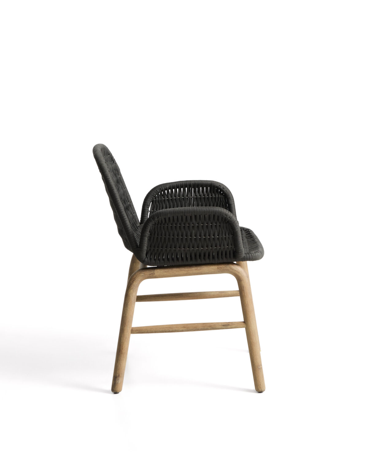 Kave Home Alipa stoel met armleuningen van massief acaciahout en donkergrijs touw FSC 100% - Afbeelding 8