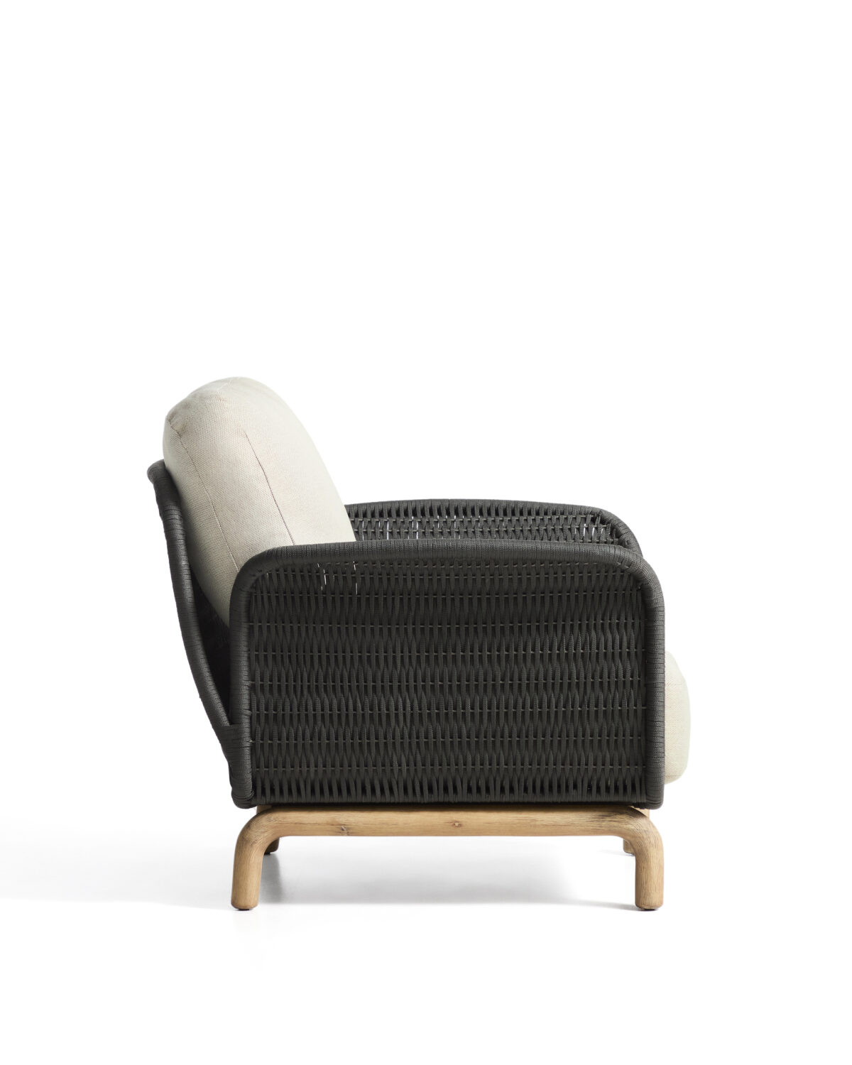 Kave Home Alipa fauteuil van massief acaciahout en donkergrijs touw FSC 100% - Afbeelding 6