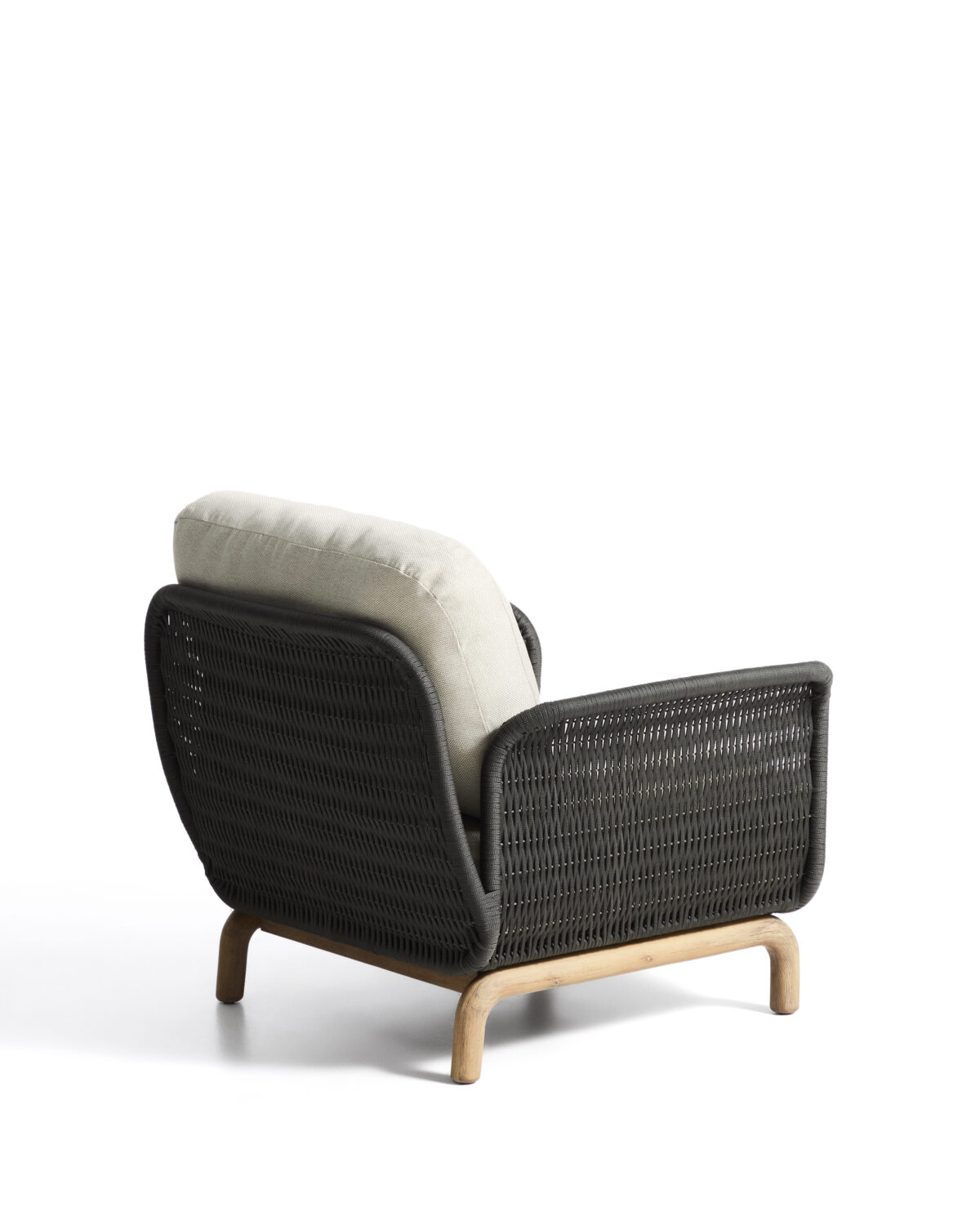 Kave Home Alipa fauteuil van massief acaciahout en donkergrijs touw FSC 100% - Afbeelding 7