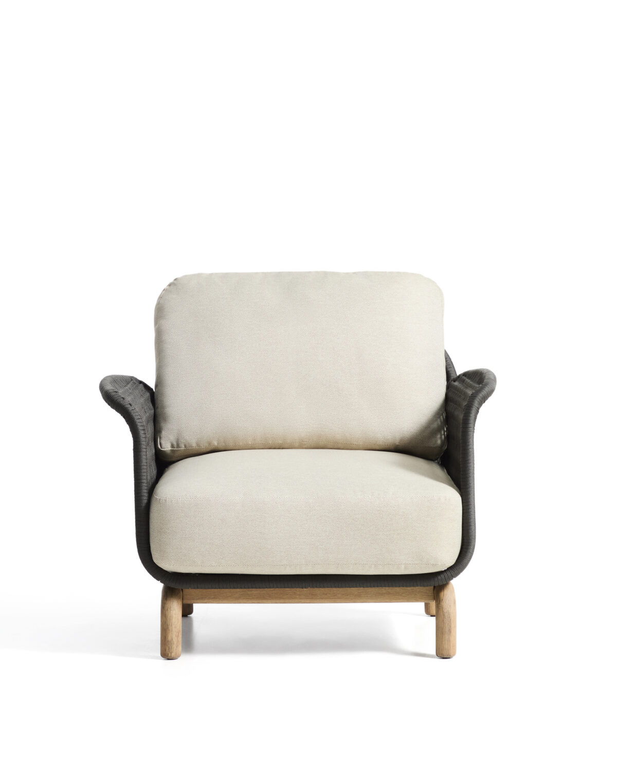 Kave Home Alipa fauteuil van massief acaciahout en donkergrijs touw FSC 100% - Afbeelding 8