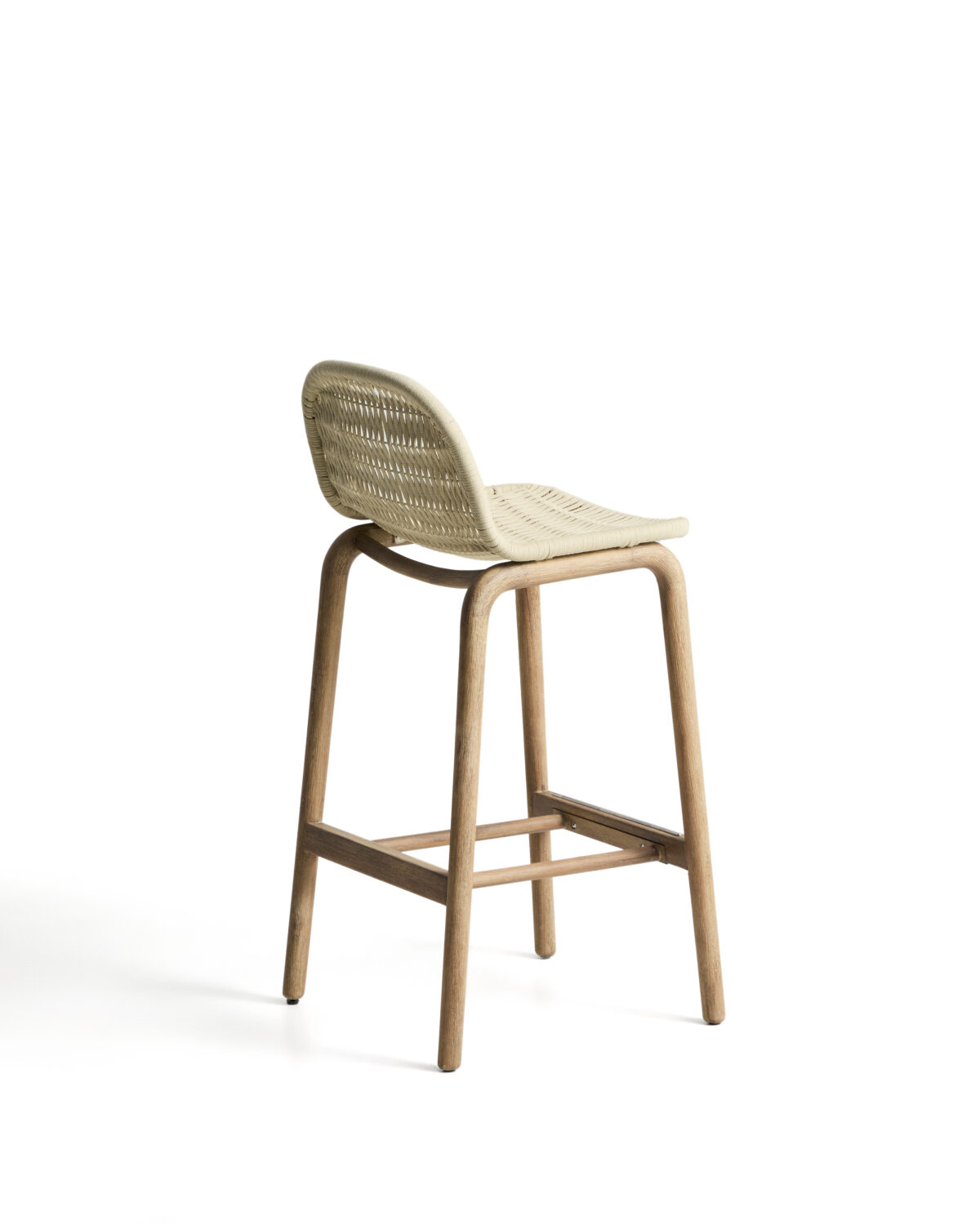 Kave Home Alipa kruk van massief acaciahout en ecru touw 75 cm FSC 100% - Afbeelding 8