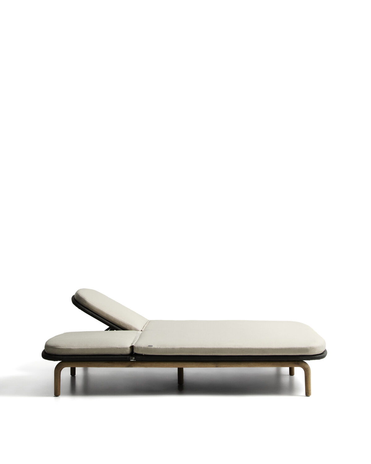 Kave Home Alipa tweepersoons ligstoel van massief acaciahout en donkergrijs touw FSC 100% - Afbeelding 6