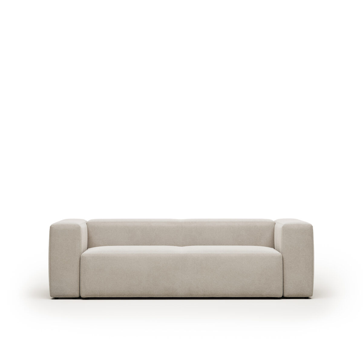 Kave Home Blok 3-zitsbank in beige chenille 240 cm FSC Mix Credit - Afbeelding 5