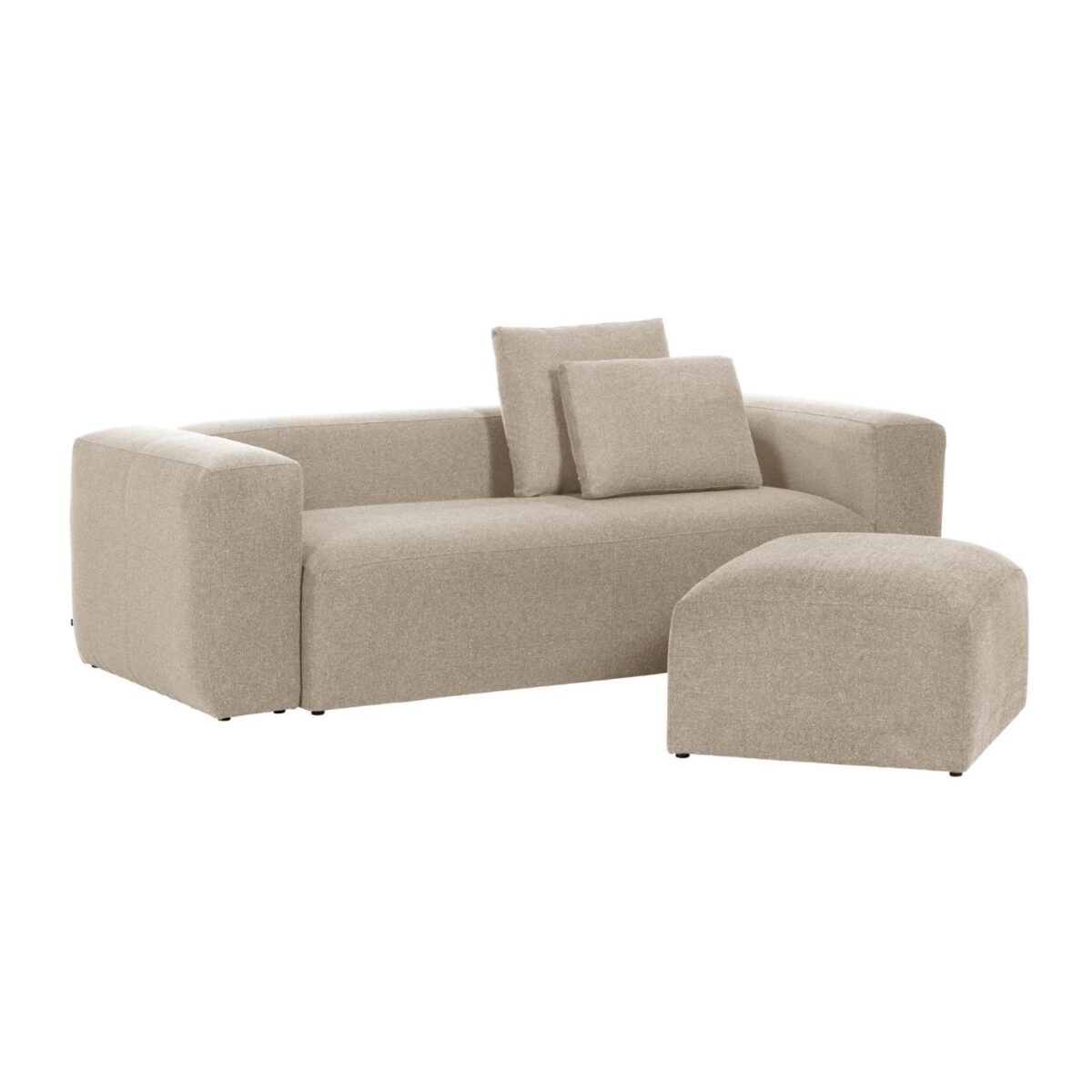 Kave Home Blok 3-zitsbank in beige chenille 240 cm FSC Mix Credit - Afbeelding 10