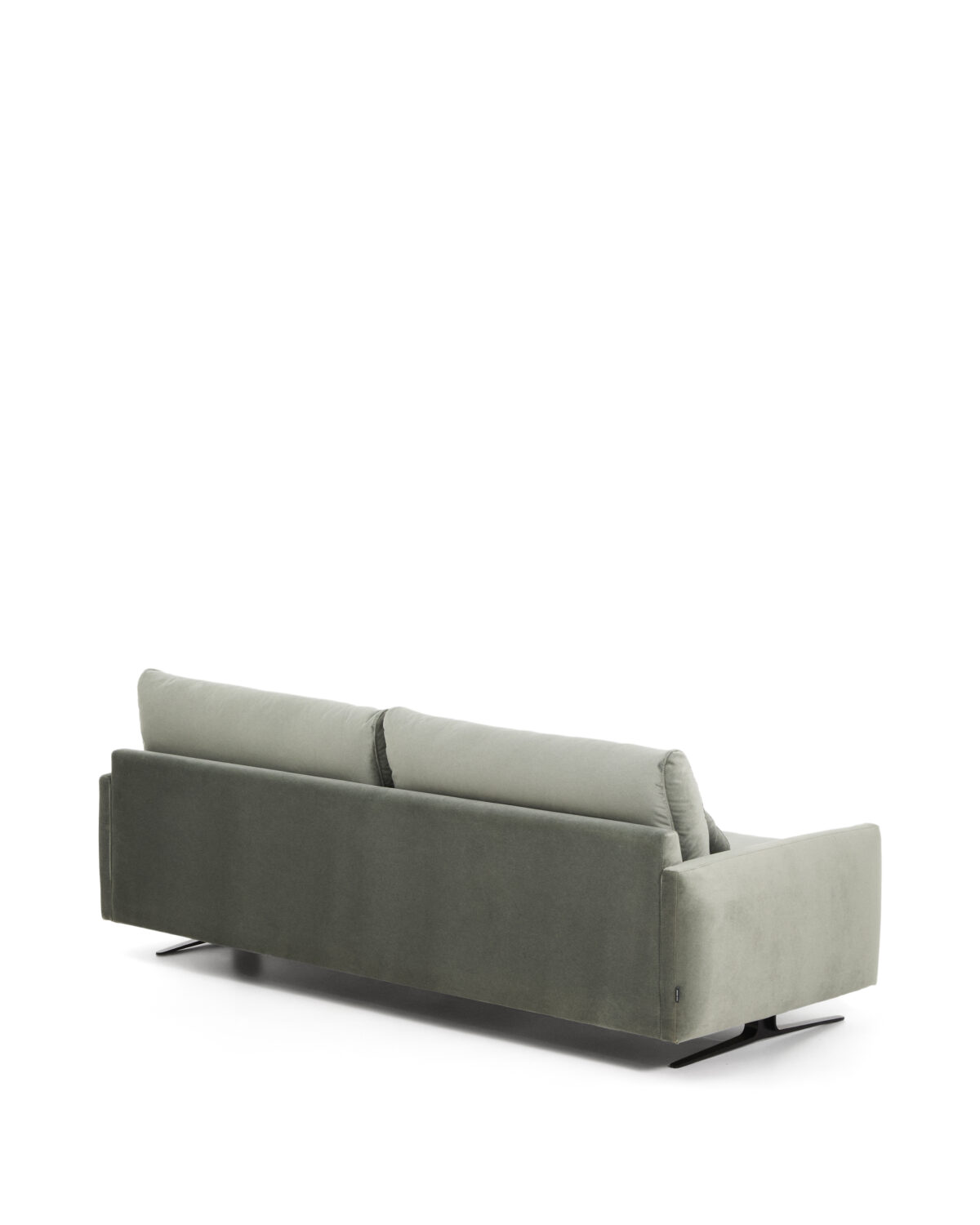 Kave Home Veliro 3-zitsbank in groen fluweel met stalen poten in zwarte afwerking 240 cm FSC Mix Credit - Afbeelding 9