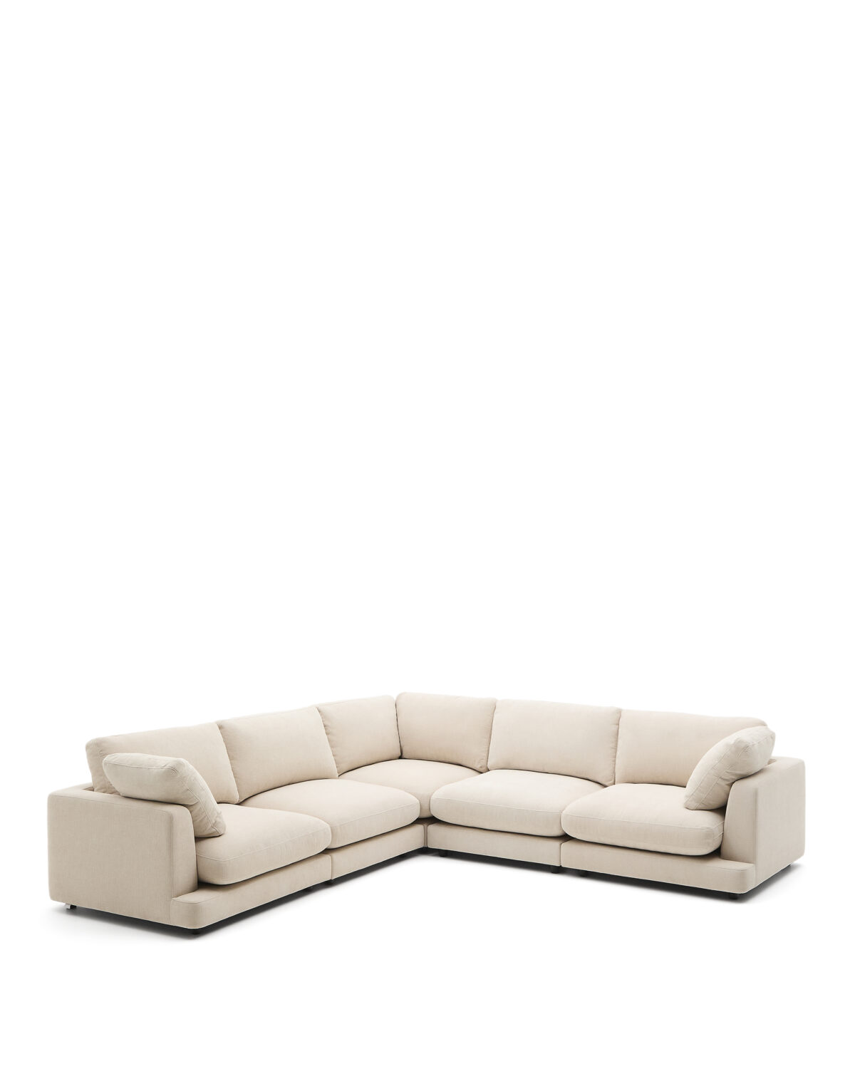 Kave Home Gala 6-zitshoekbank in beige chenille FSC Mix Credit 300 x 300 cm - Afbeelding 5