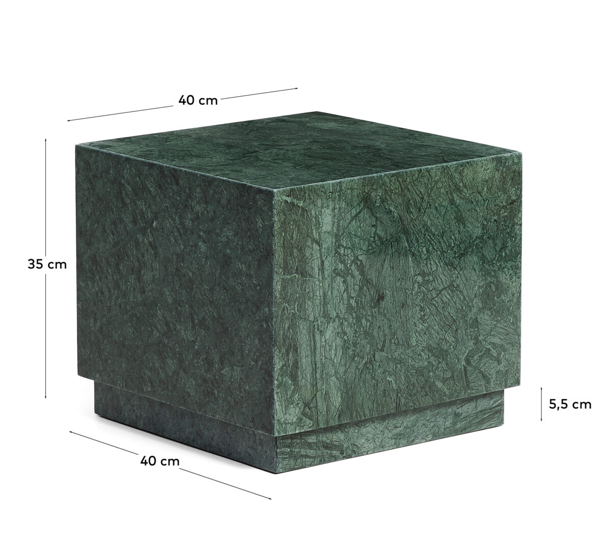 Kave Home Sorein groene bijzettafel van marmer 40 x 40 cm - Afbeelding 5