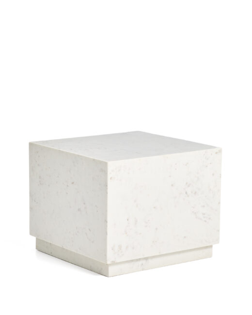 Kave Home Sorein witte bijzettafel van marmer 50 x 50 cm
