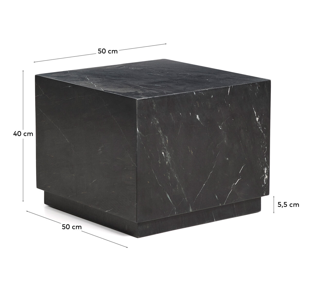 Kave Home Sorein zwarte bijzettafel van marmer 50 x 50 cm - Afbeelding 7
