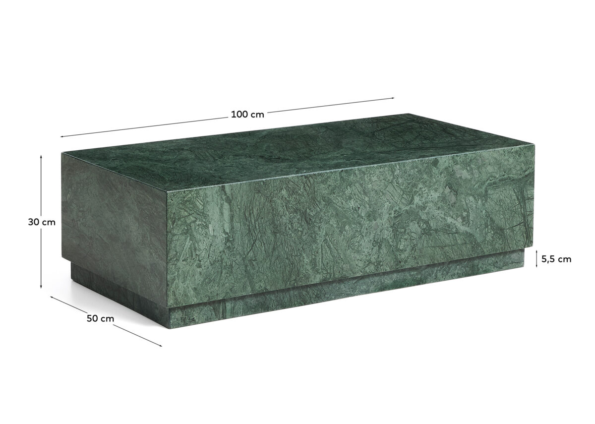 Kave Home Sorein salontafel van groen marmer 100 x 50 cm - Afbeelding 6