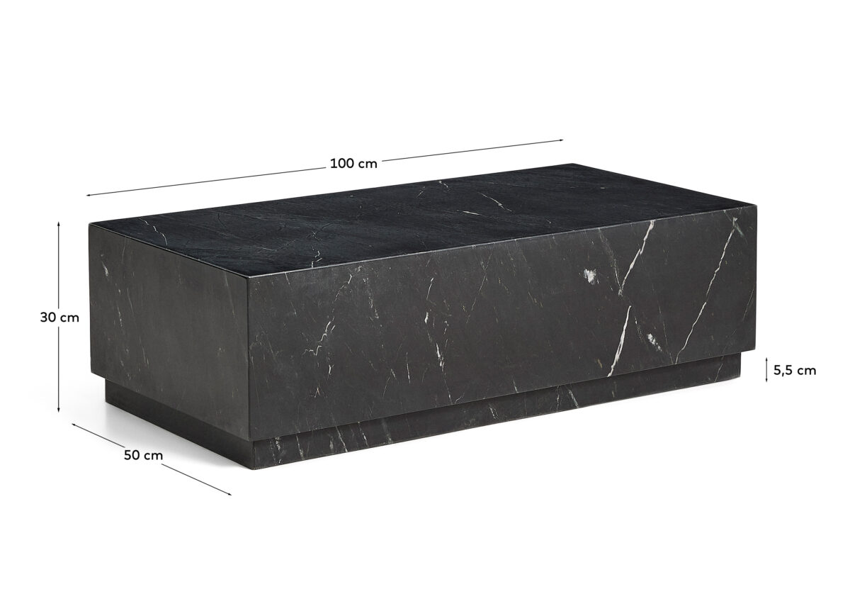 Kave Home Sorein salontafel van zwart marmer 100 x 50 cm - Afbeelding 6