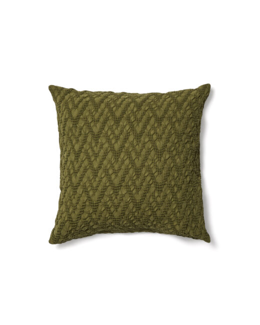 Kave Home Evone kussenhoes van 100% katoen met wafelstructuur groen 50 x 50 cm