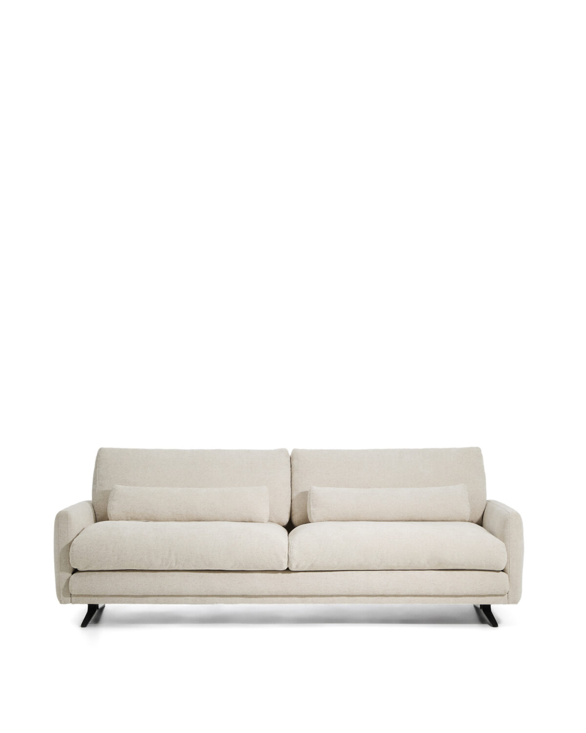 Kave Home Veliro 3-zitsbank in beige chenille met stalen poten in zwart 240 cm FSC Mix Credit - Afbeelding 43