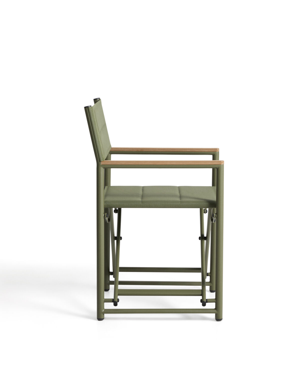 Kave Home Tisno klapstoel voor buiten in groen aluminium en groene texteline - Afbeelding 6