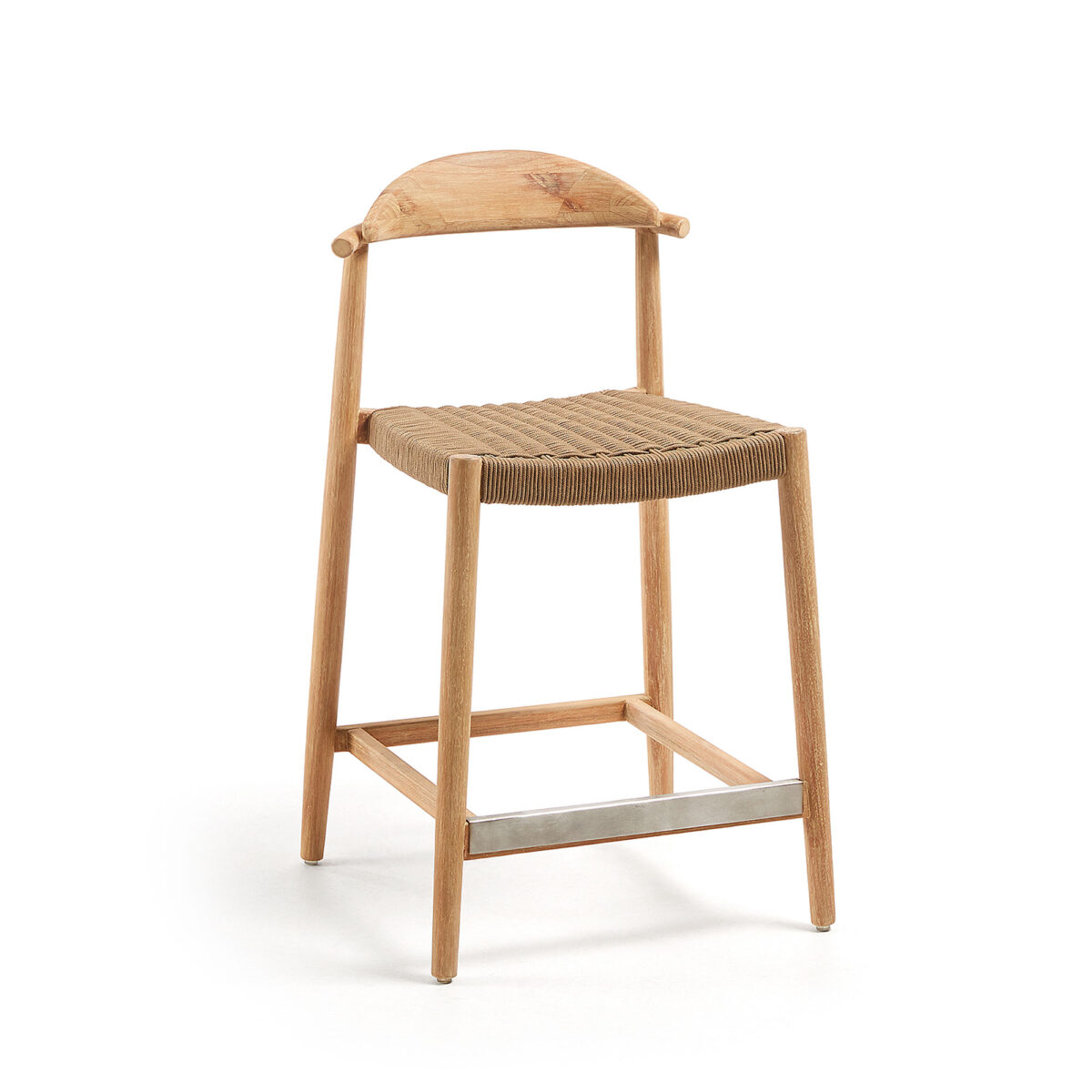 Kave Home Nina massief acaciahouten kruk hoogte 62 cm FSC 100%