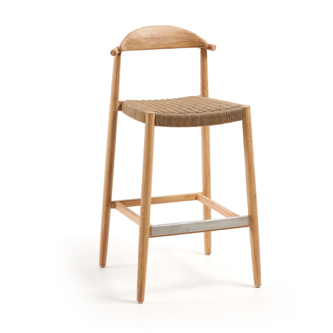 Kave Home Nina massief acaciahouten kruk hoogte 76 cm FSC 100%