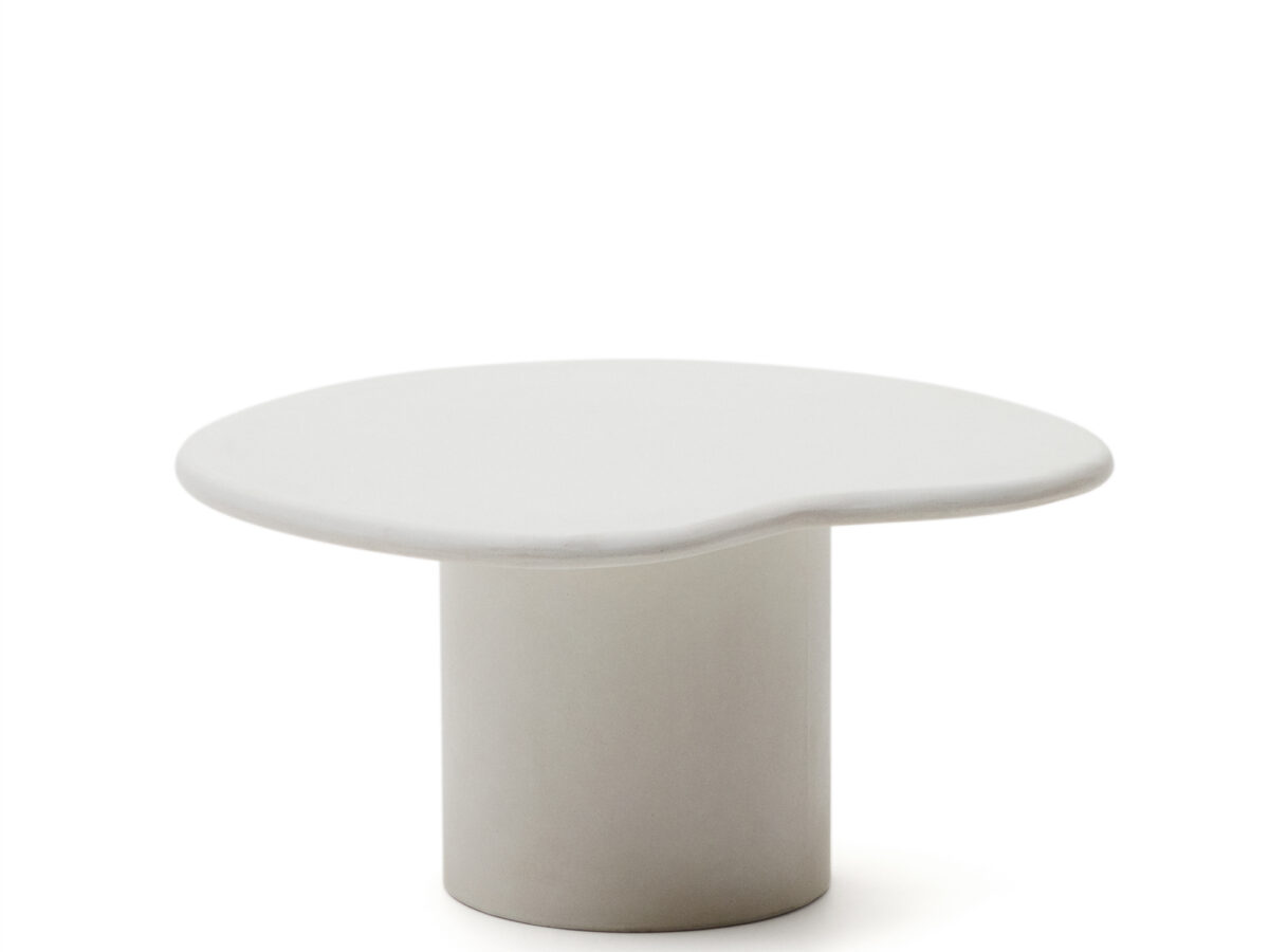 Kave Home Salontafel Macarella van wit cement 83 x 77 cm