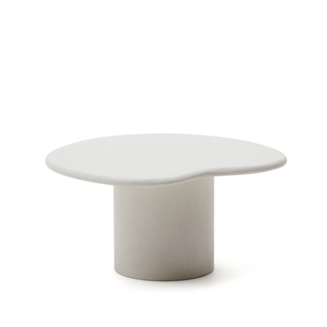 Kave Home Salontafel Macarella van wit cement 83 x 77 cm