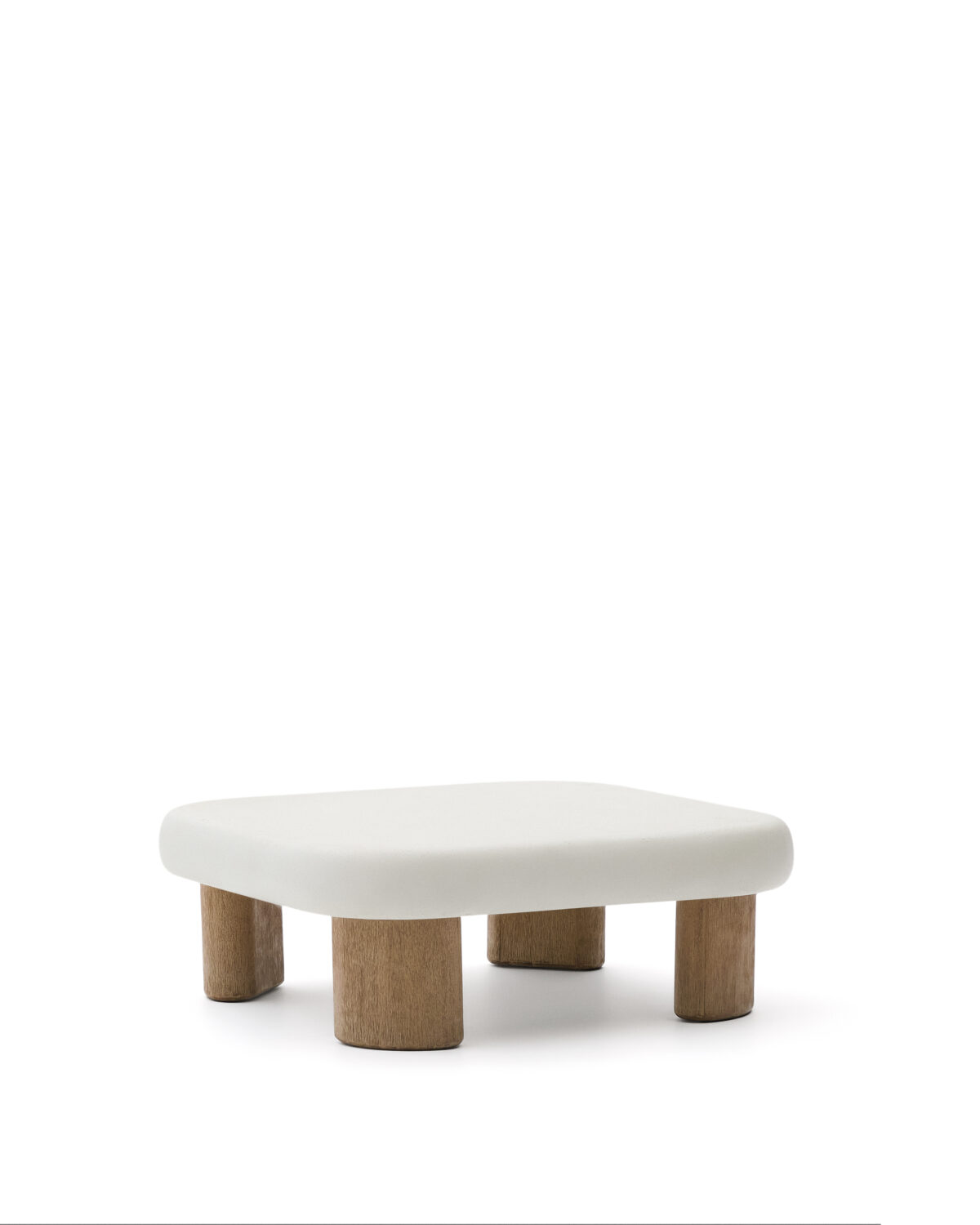 Kave Home Labra salontafel van cement en acaciahout 80 x 80 cm FSC 100% - Afbeelding 6