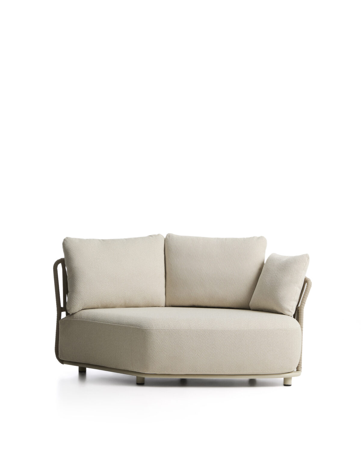 Kave Home Osani geronde module van ecru aluminium en taupe touw 167 cm