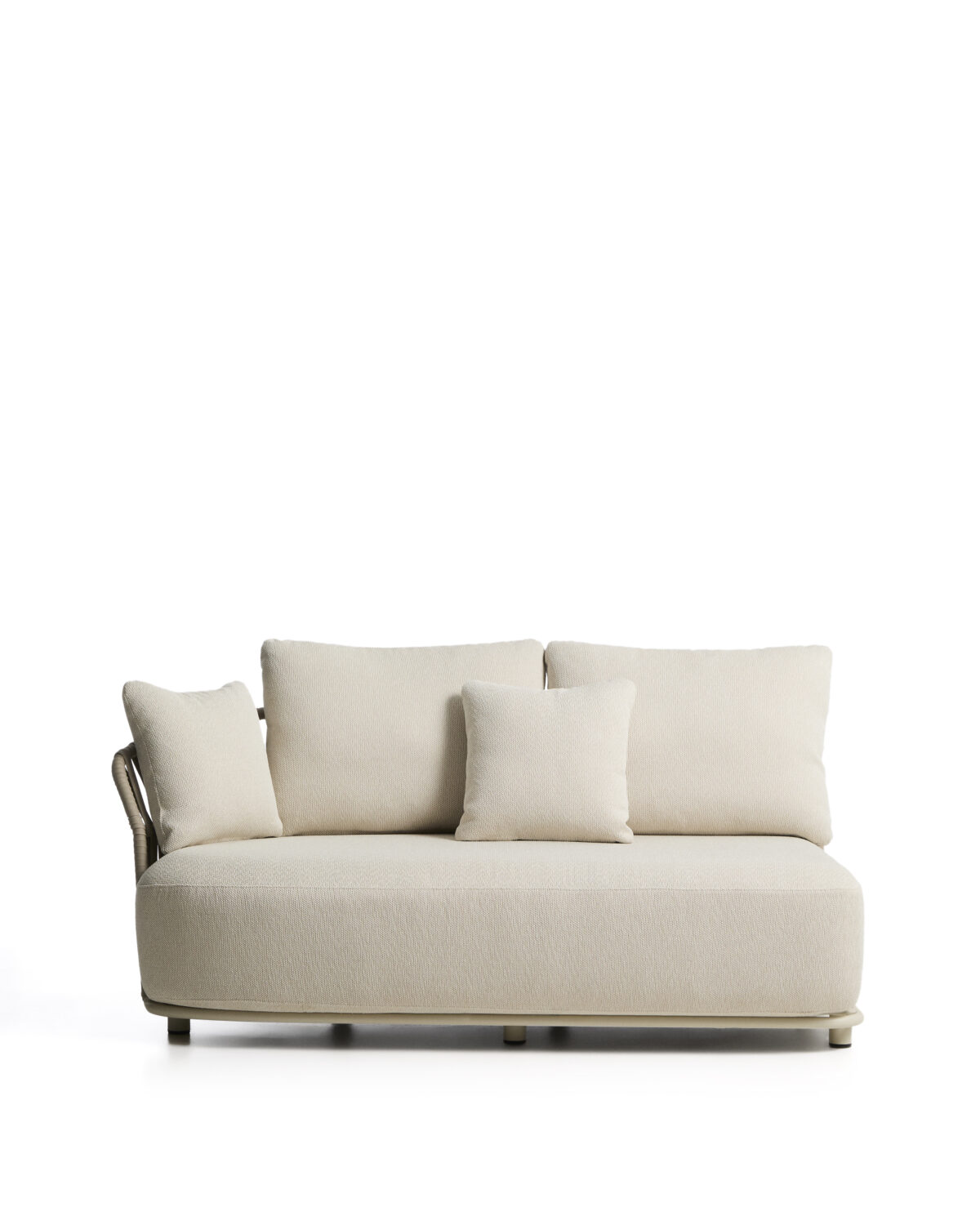 Kave Home Osani 2-zitsbank van ecru aluminium en taupe touw 170 cm