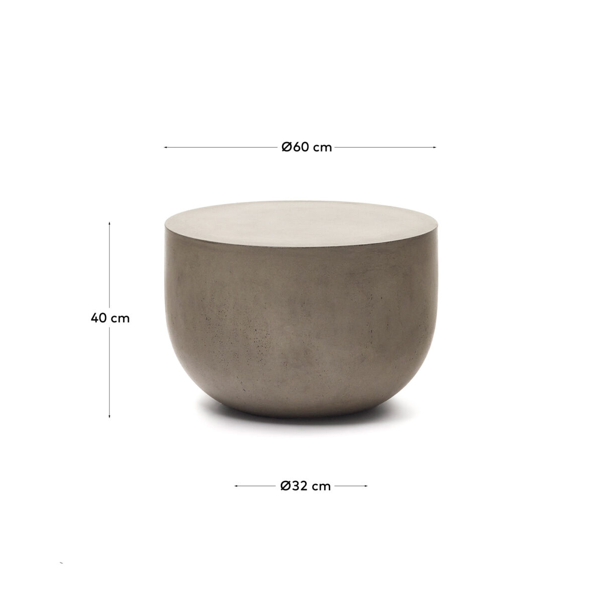 Kave Home Ronde salontafel Garbet in cement Ø 60 cm - Afbeelding 8