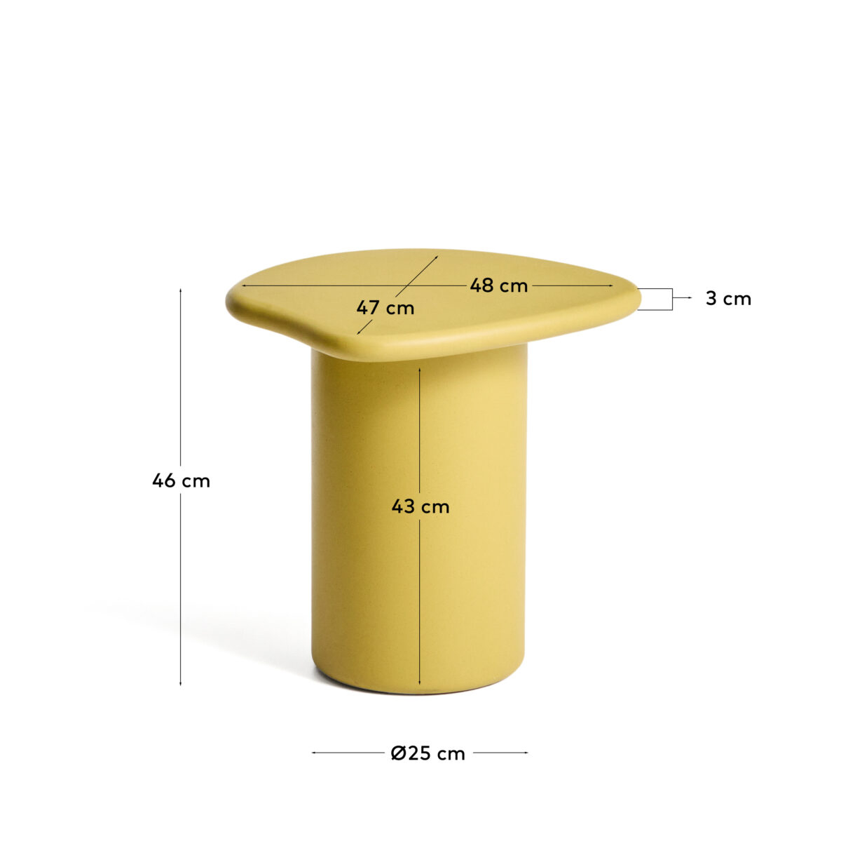 Kave Home Macarella bijzettafel van mosterdkleurig cement 48 x 47 cm - Afbeelding 6
